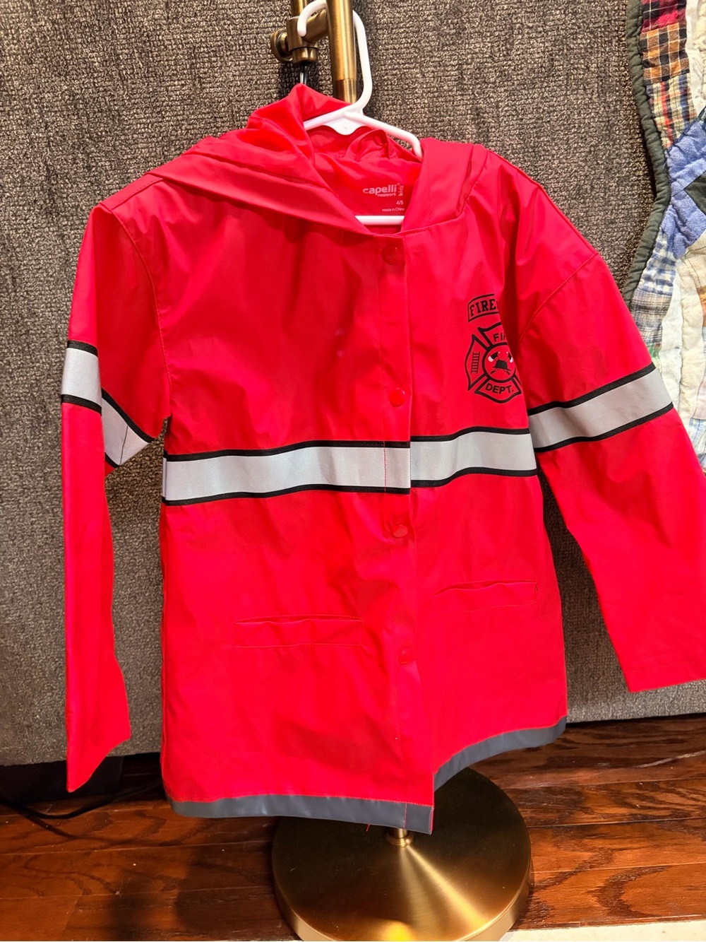 Capelli of New York Red Kids Raincoat with Reflective Stripes